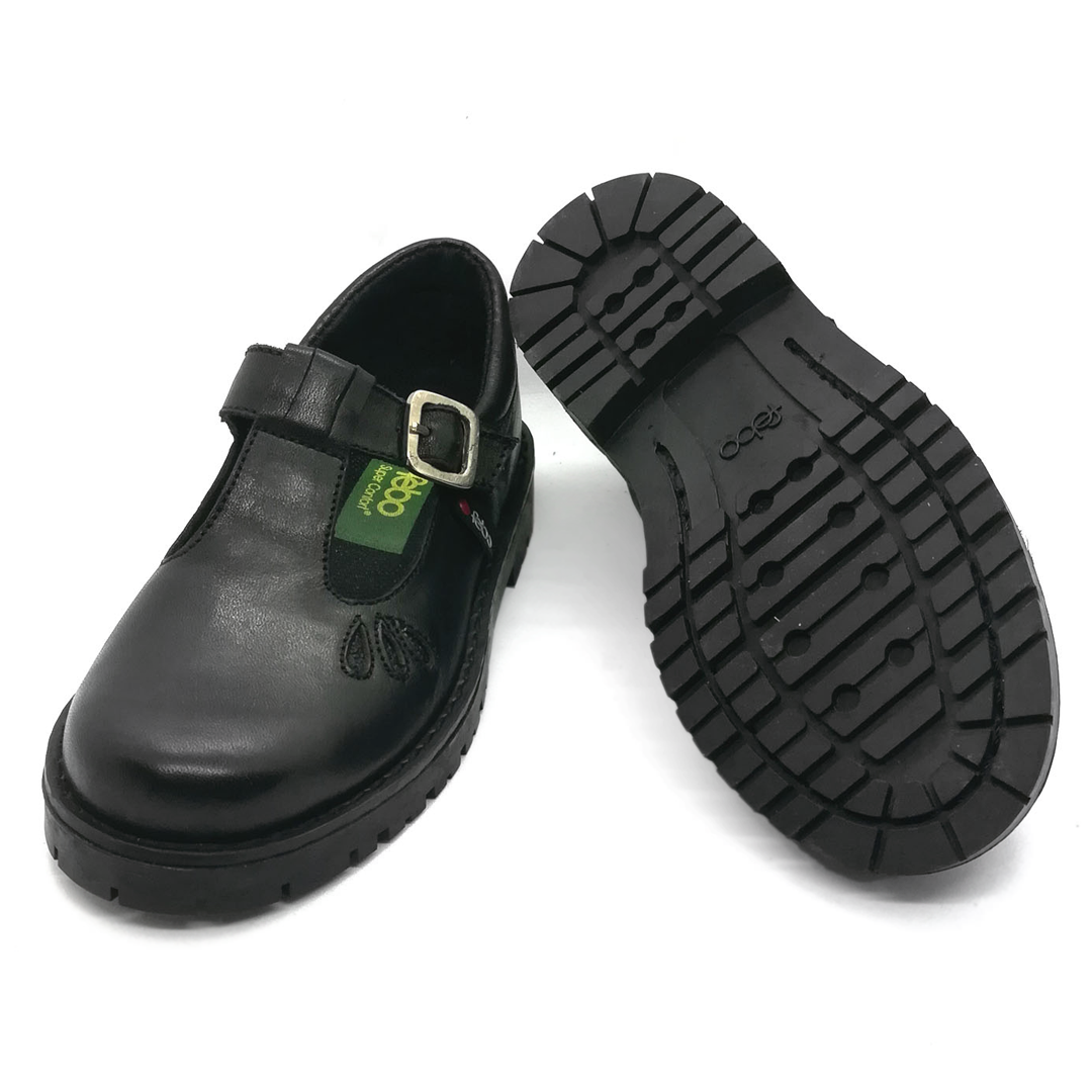 Zapato con hebilla Cuero Negro -Febo Super Confort- Gashi Calzados